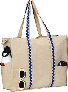 Folkulture Beach Bag | 17x14 | Waterproof, Sandproof Large Tote Bags for Women, Swimming Pool, Tr... | Amazon (US)