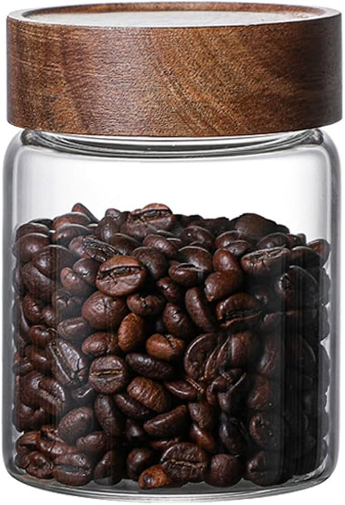 Glass Food Storage Jars 12oz, Glass Food Storage Containers with Wood Lids, Glass Jar with Airtig... | Amazon (US)