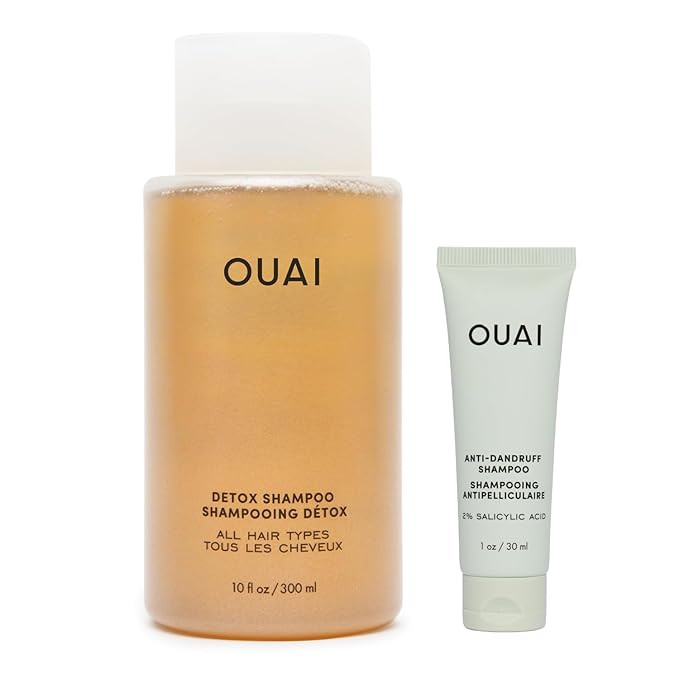 OUAI Detox Shampoo (10 fl oz) & Anti-Dandruff Deluxe Size (1 fl oz) Bundle - Soothing, Clarifying... | Amazon (US)
