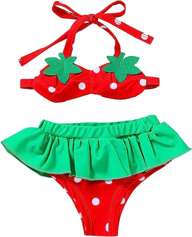 Yccutest Toddler Girls Swimsuits Baby Girl Bikini Sets Swimwear 3Pcs Summer Bathing Suit Tankini ... | Amazon (US)