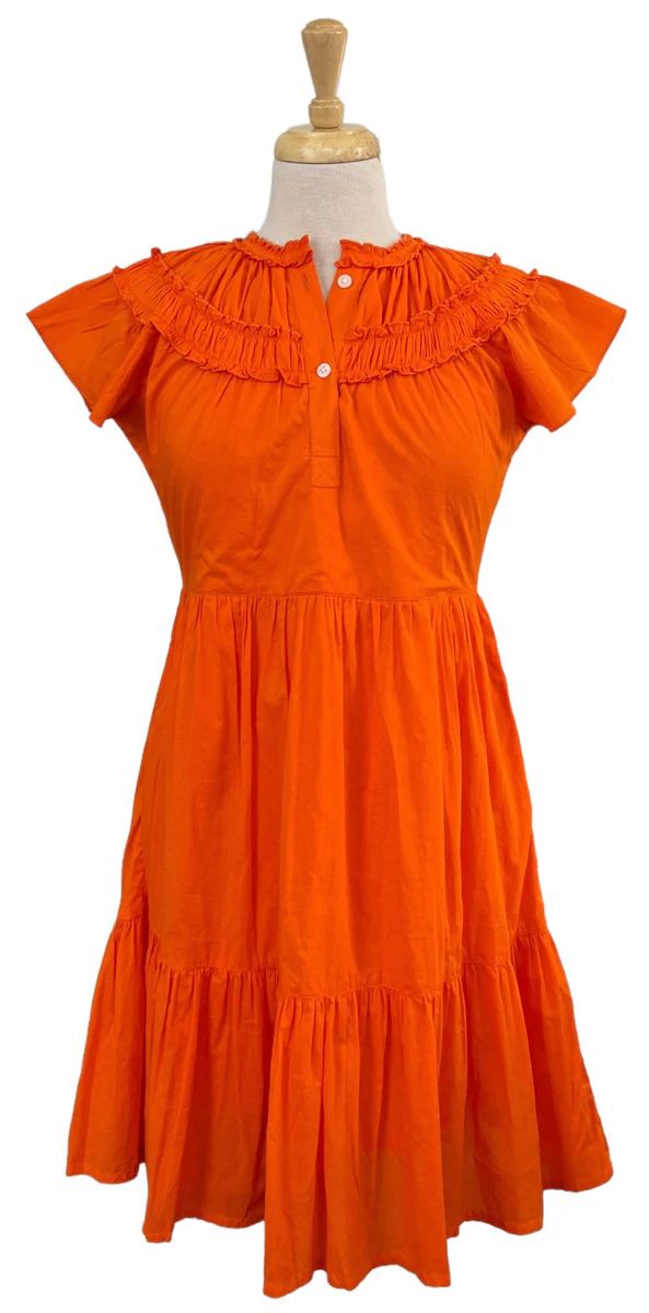 Francesca Mini Dress Orange | Madison Mathews