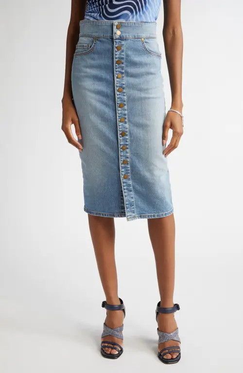 Ramy Brook Karter Denim Skirt in Light Wash at Nordstrom, Size 27 | Nordstrom