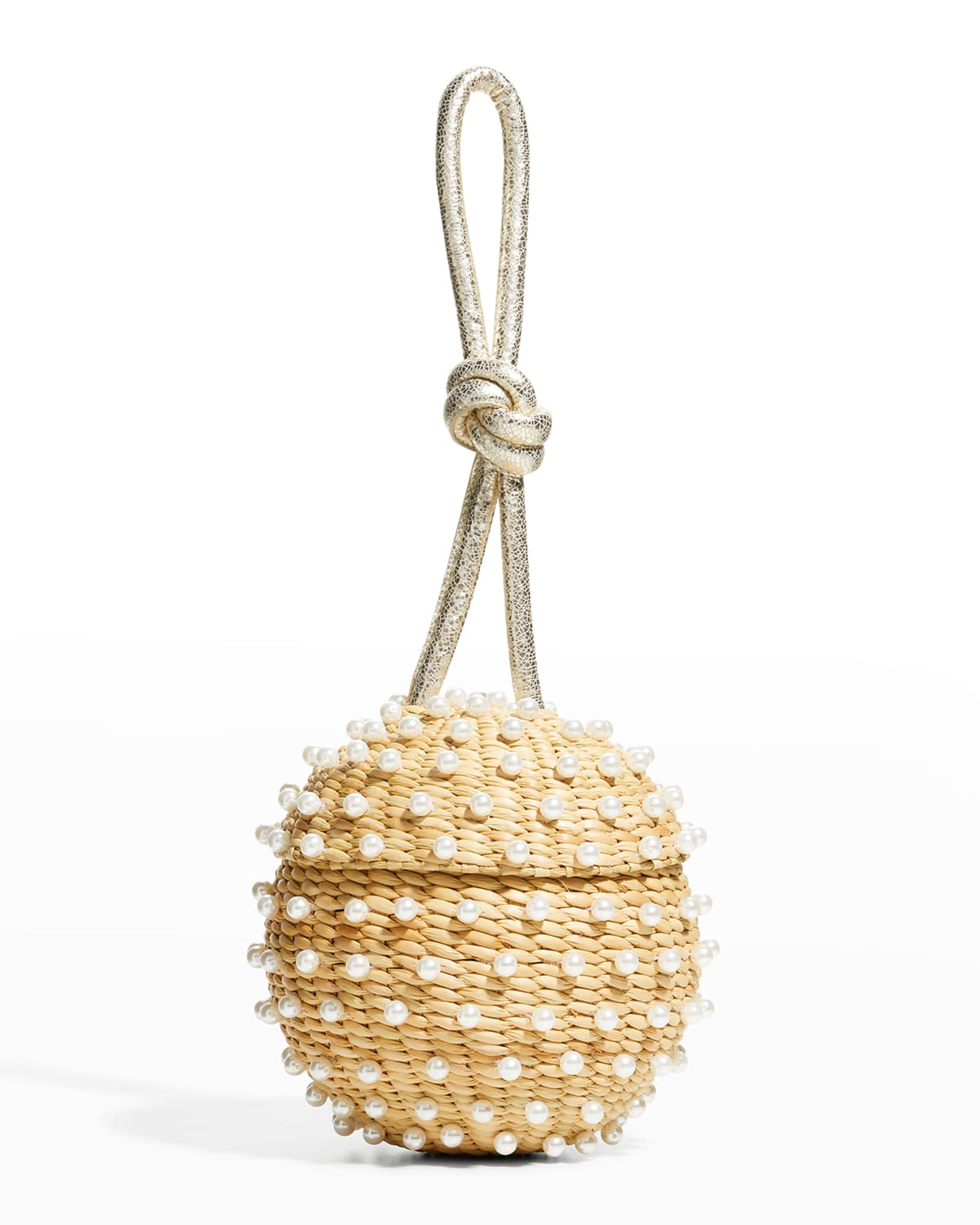 The Disco Ball Pearly Straw Top-Handle Bag | Neiman Marcus