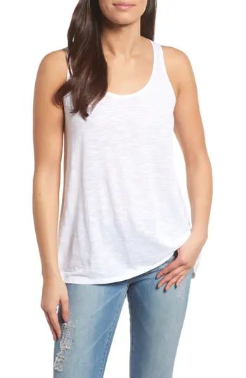 Women's Caslon Lace Hem Tank, Size X-Small - Ivory | Nordstrom