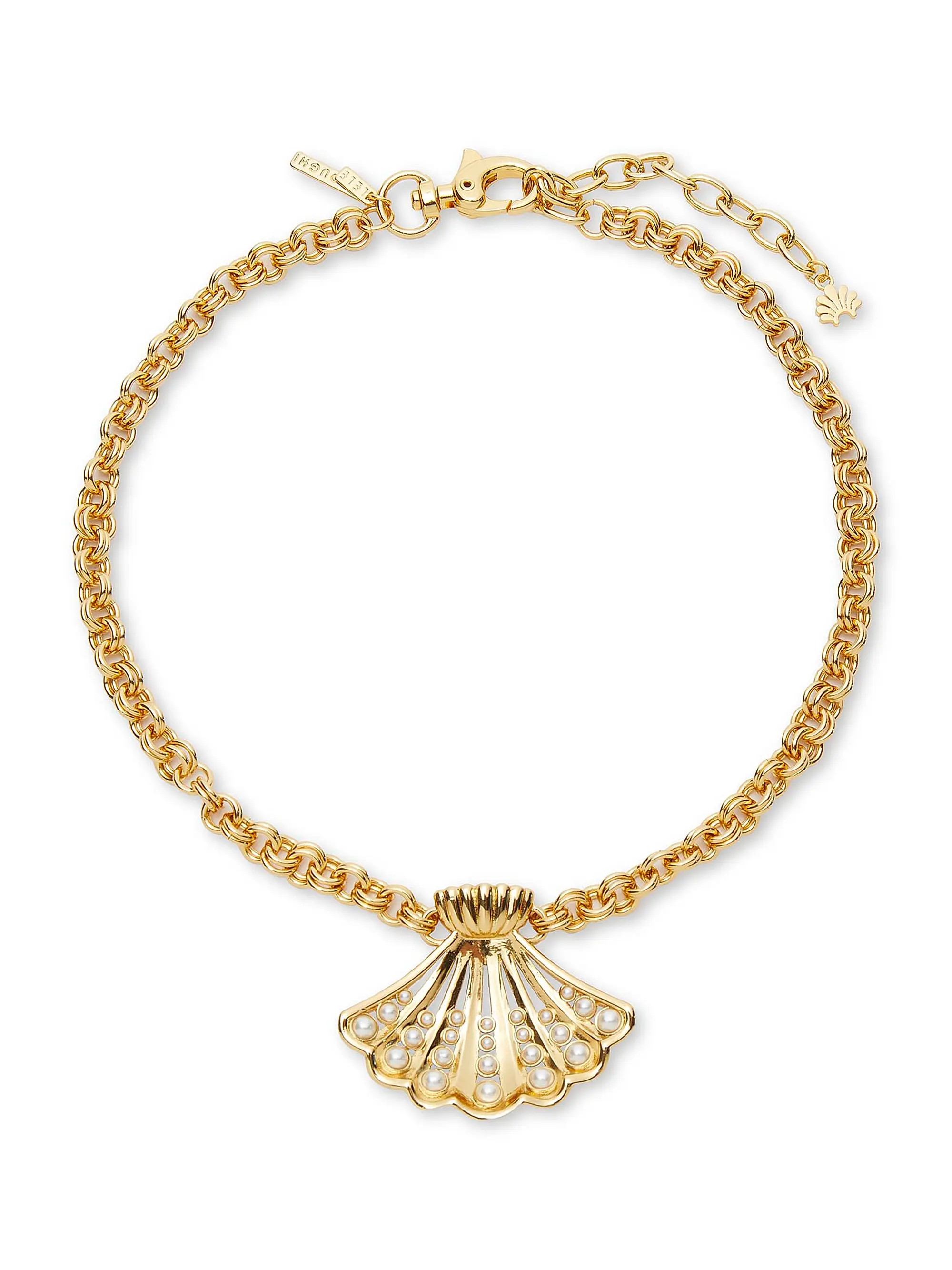 Fan Shell 14K-Gold-Plated & Imitation Pearl Collar Necklace | Saks Fifth Avenue