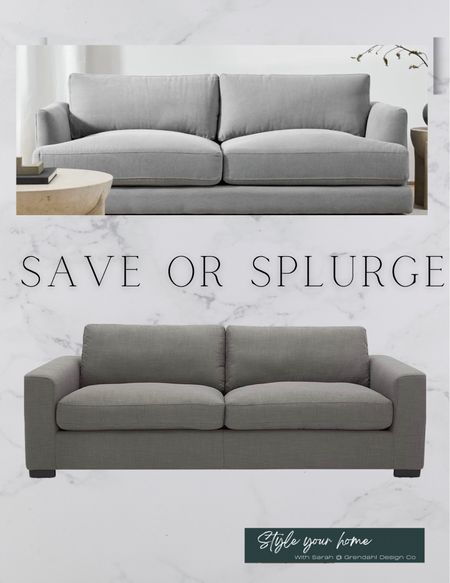 Save or splurge sofa edition. 
Can you even tell the difference!?

West elm style. Sofa.Luxury living. Living room. Family room. High end or look for less  

#LTKhome