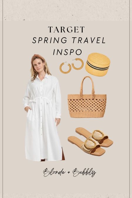 Target spring travel outfit inspo - all items are 20% off! 

Target. Spring outfit. Dress. Sandals. Travel. Earrings. 

#LTKtravel #LTKsalealert #LTKfindsunder50