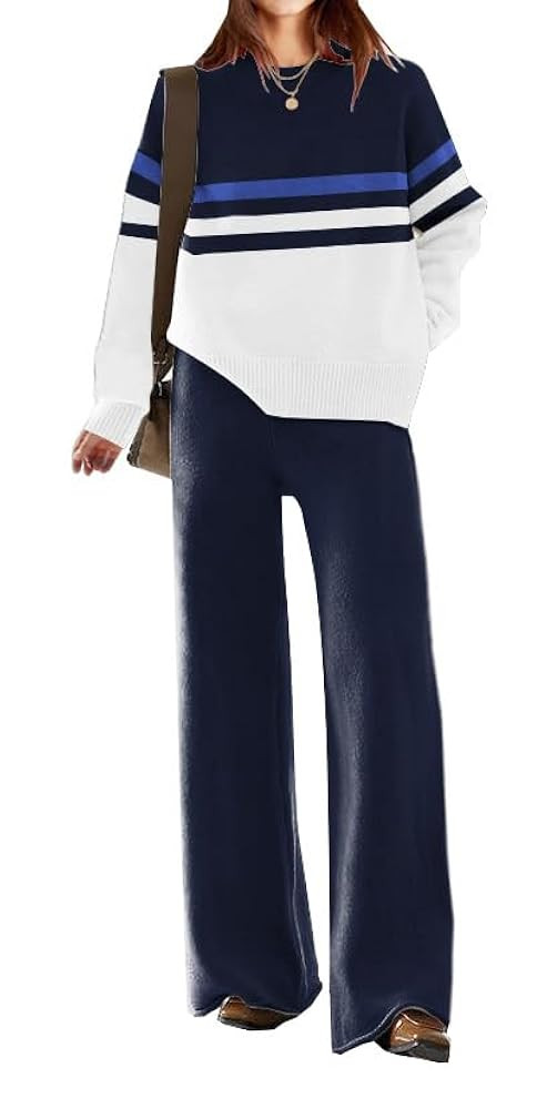 ETCYY NEW Womens Elegant Lounge Sets Knitted Sweatsuit Sets 2 Piece Outfits with Sweater Tops and... | Amazon (US)