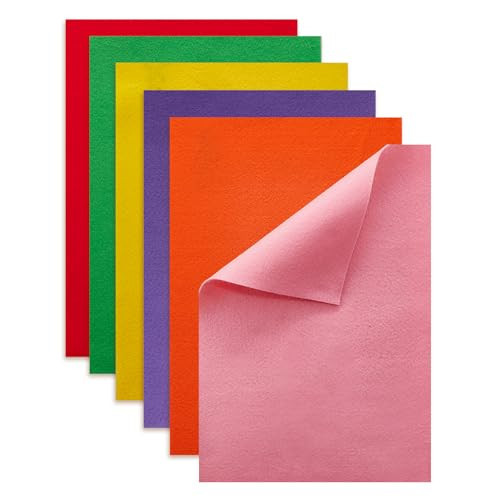 HaoFeiJH Felt Sheets - 6PCS Soft Felt Squares (8x12 A4), 1.5mm Thick, Ideal for Sewing, Patchwork, Decoration, Embroidering, DIY Craft | Amazon (US)