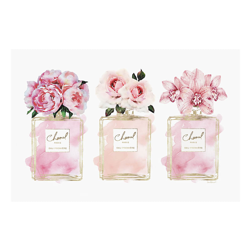 Fashion Perfume Bottle with Bouquet Canvas Wall Art, 18x24 | At Home