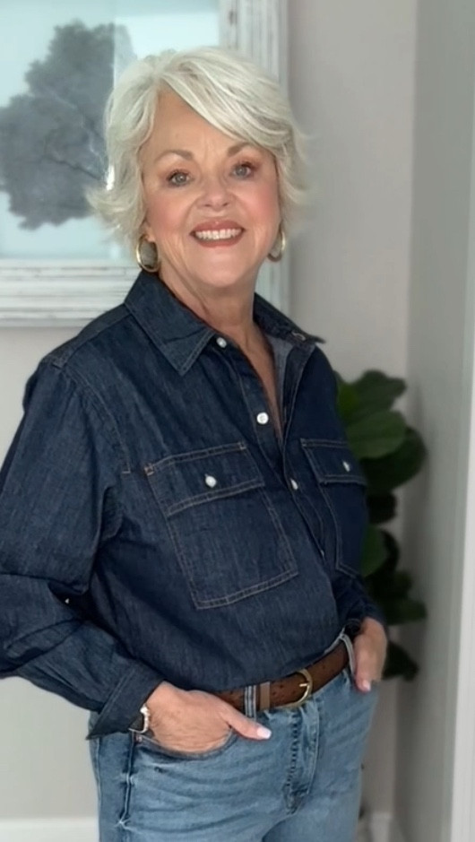 Denim on Denim is all the rage this fall! I loved styling these barrel jeans with the darker denim blouse. I’m wearing a size 8 in the jeans and small in the blouse. Loving the western look without going full blown western and these shoes are sooooo cute!!!!! I had to size up a half size in them. 

#LTKOver40 #LTKFindsUnder50 #LTKMidsize