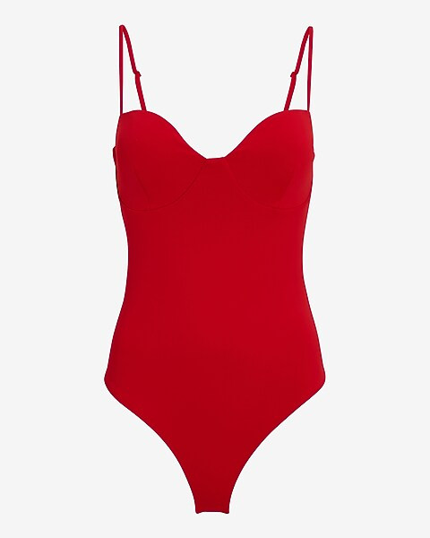 Body Contour High Compression Bustier Bodysuit With Bra Cups | Express