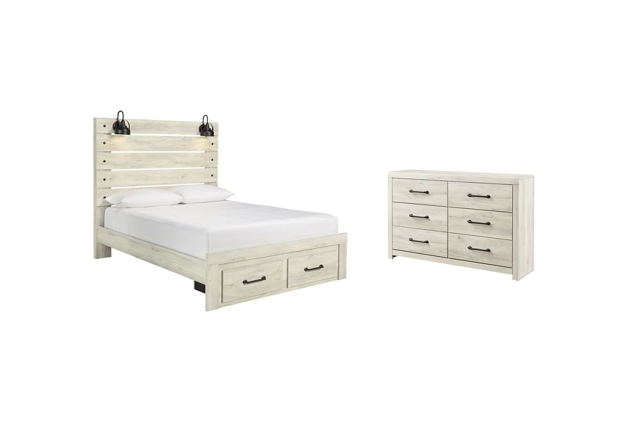Cambeck Queen Panel Bed with 2 Storage Drawers with Dresser | Ashley Homestore