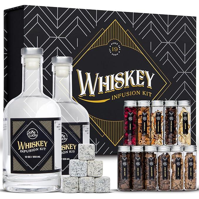 Whiskey Gifts for Men - Whiskey Infusion Kit with Wood Chips, Botanicals, & Whiskey Stones - DIY ... | Amazon (US)