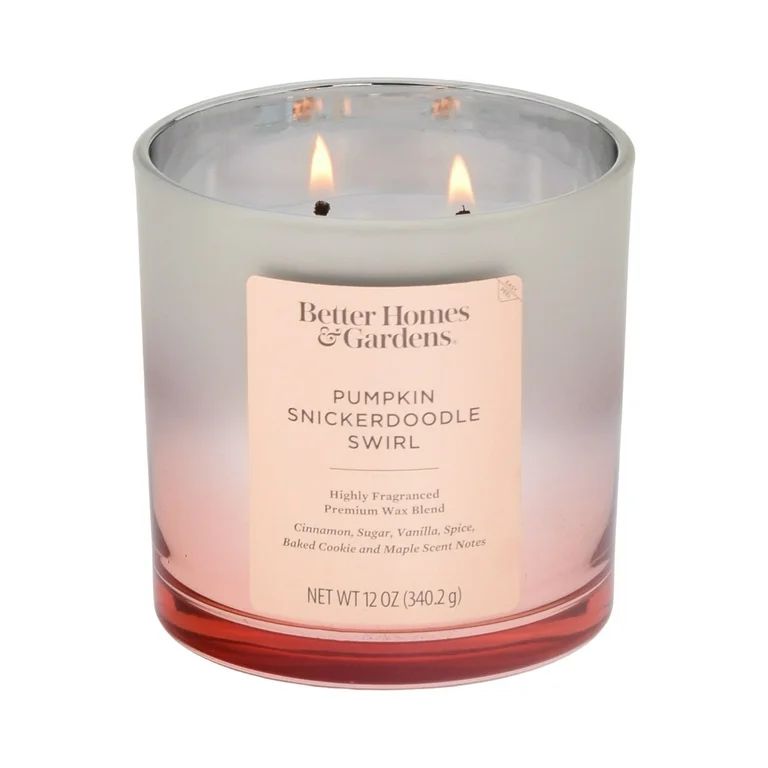 Better Homes & Gardens Pumpkin Snickerdoodle Swirl Scented 2-Wick Metallic Ombre Jar Candle 12oz | Walmart (US)