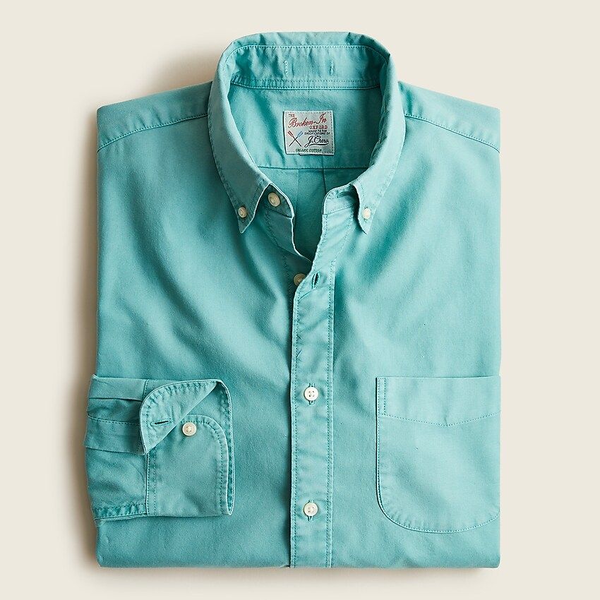 Broken-in garment-dyed organic cotton oxford shirt | J.Crew US