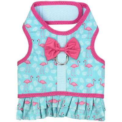 Parisian Pet 'Breathable Flamingo Pet Dress with Built-in Harness' for Dogs & Cats – Pink and Aqua L | Target