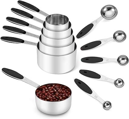Joyhill Stainless Steel Measuring Cups and Spoons Set of 10 Piece, Nesting Metal Measuring Cups S... | Amazon (US)