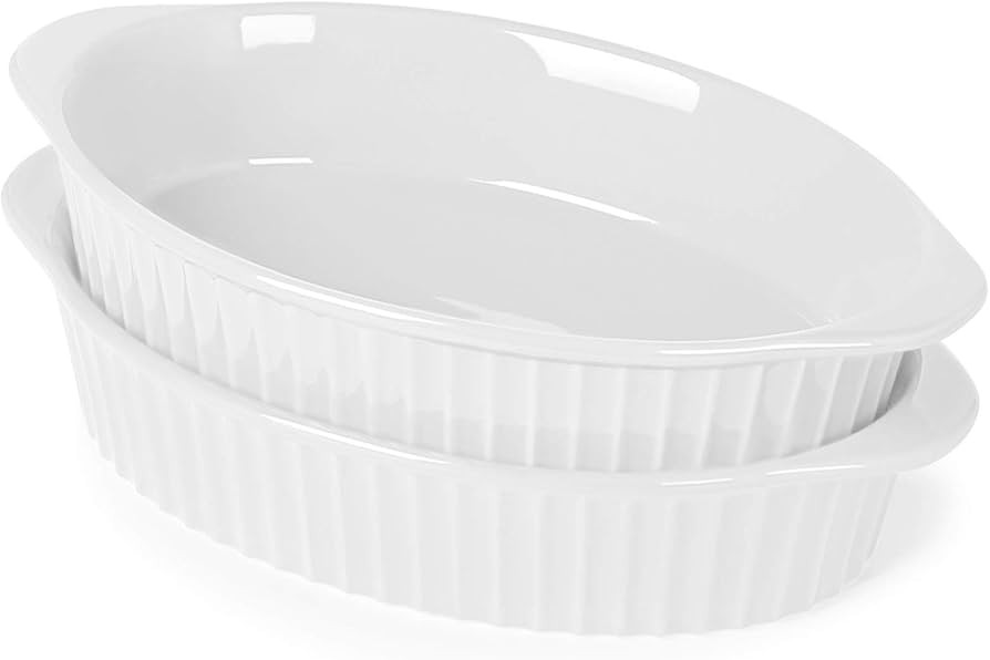 LEETOYI Porcelain Small Oval Au Gratin Pans, Baking Dish Set for 1 or 2 person servings, Bakeware... | Amazon (US)