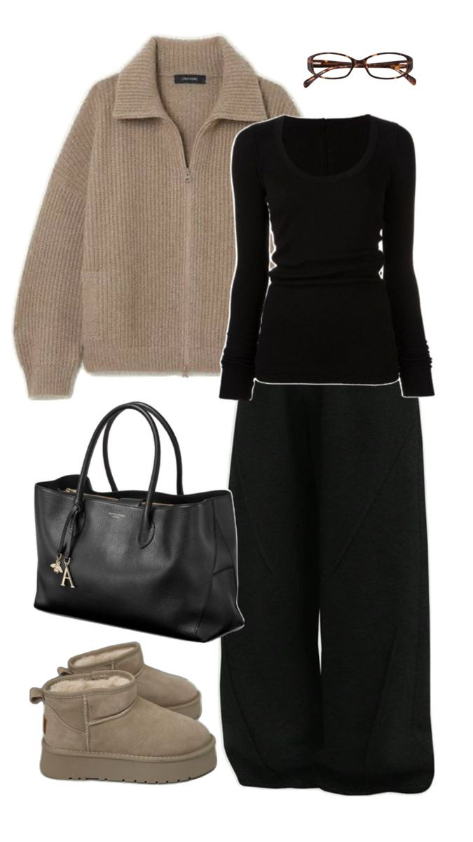 Effortlessly chic & cozy 🤎🖤
This look is giving casual luxury — oversized knits, wide-leg comfort, and timeless accessories that elevate everyday style. Perfect for coffee runs, errands, or just staying stylishly warm. ☕✨ 

 #LTKuae #LTKdresses #LTKFashionMonth