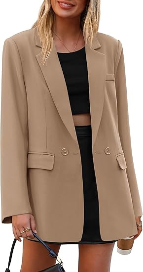 PRETTYGARDEN Fall 2025 Blazers for Women Business Casual Long Sleeve Lapel Pockets Dressy Suit Ja... | Amazon (US)