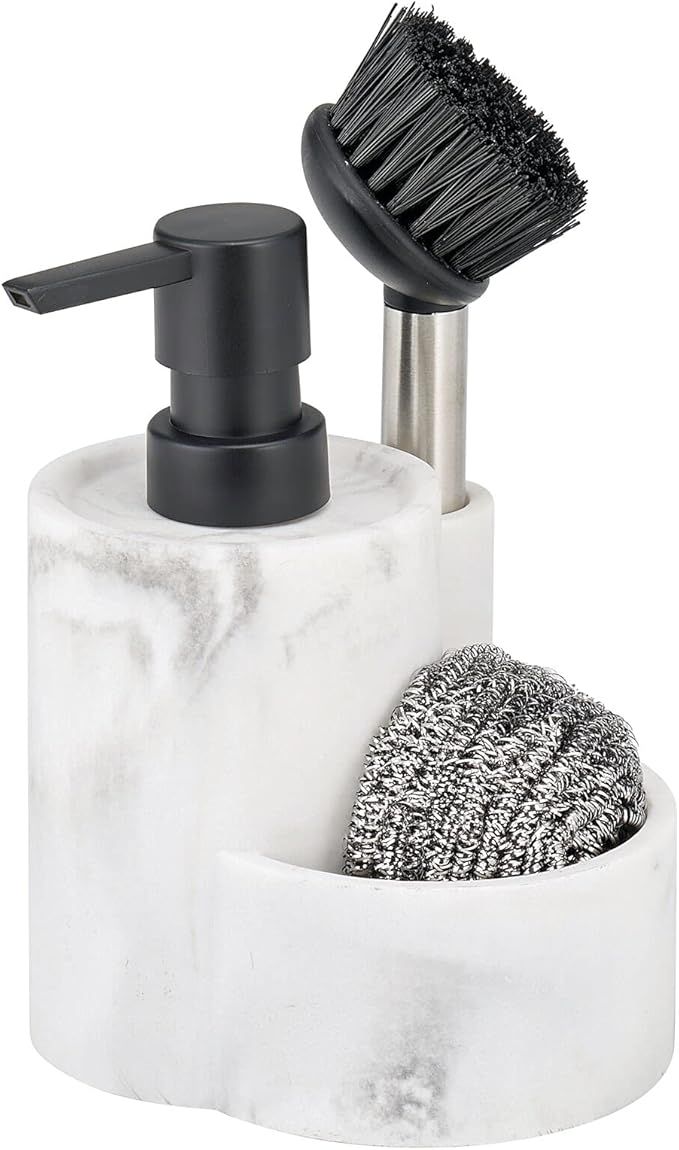 mDesign Decorative Marble Kitchen Sink Countertop Pump Bottle Storage Caddy includes - Liquid Han... | Amazon (US)