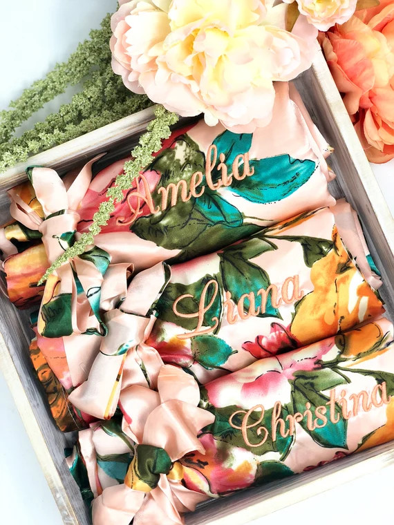 Floral Bridesmaid Robes Wedding Day Robe Bridal Party Robe | Etsy | Etsy (US)