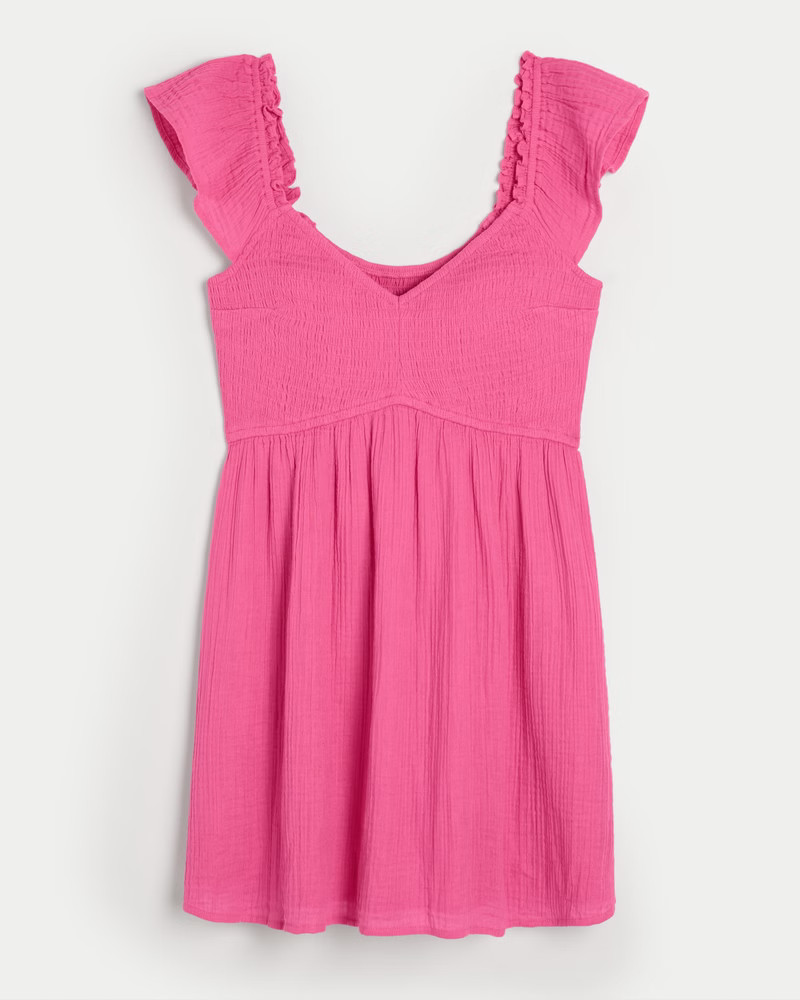 Women's Flutter Sleeve Smocked Skort Dress | Women's Dresses & Rompers | HollisterCo.com | Hollister (US)