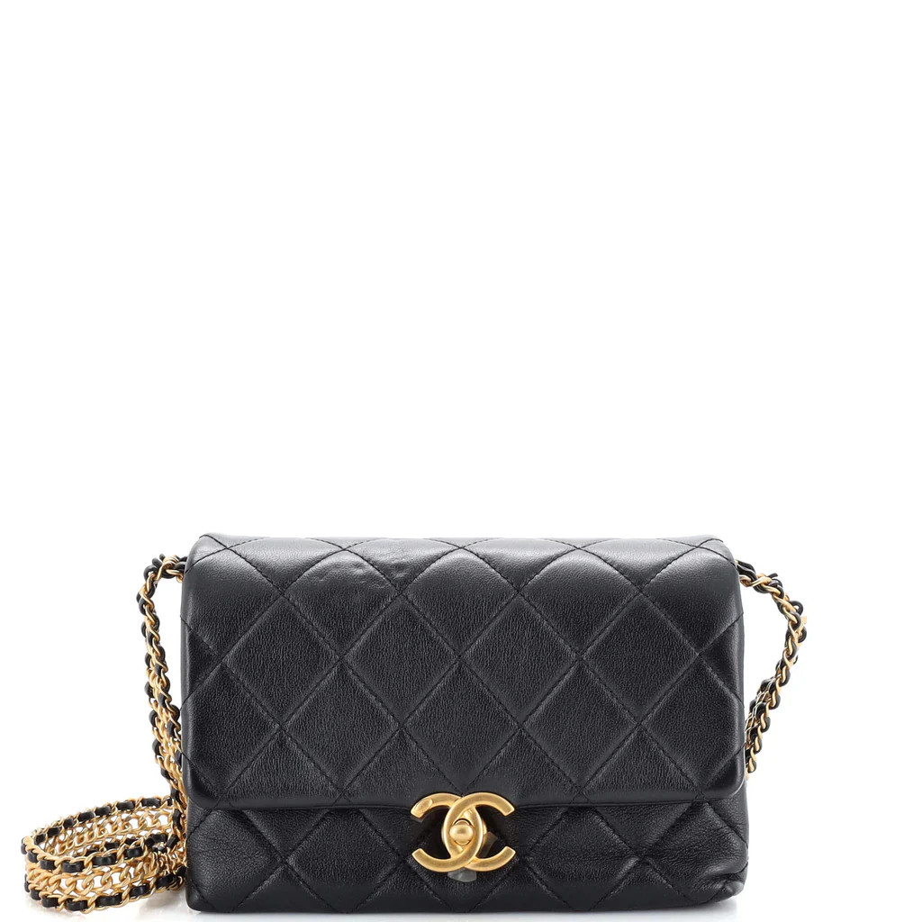 Buckle Chain Flap Bag Quilted Calfskin Mini | Rebag