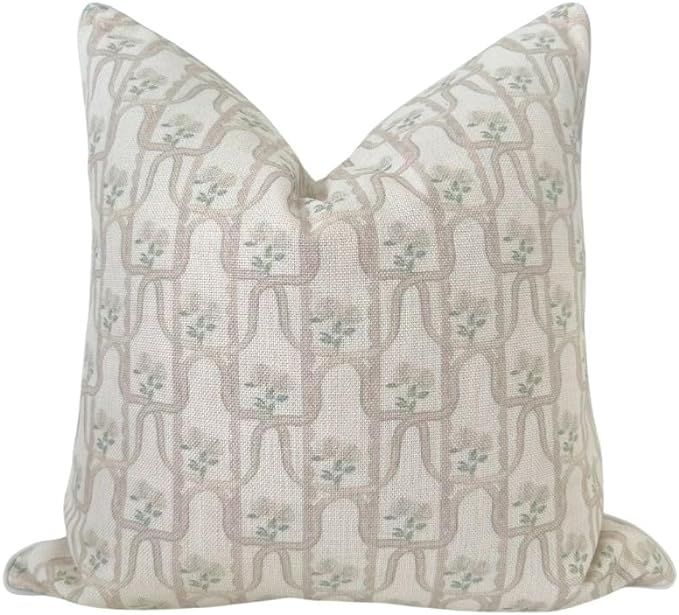 Throw Pillow for Home Millie White Floral Pillow Cover Grandmillennial Pillow Cover 20" x 20" | Amazon (US)