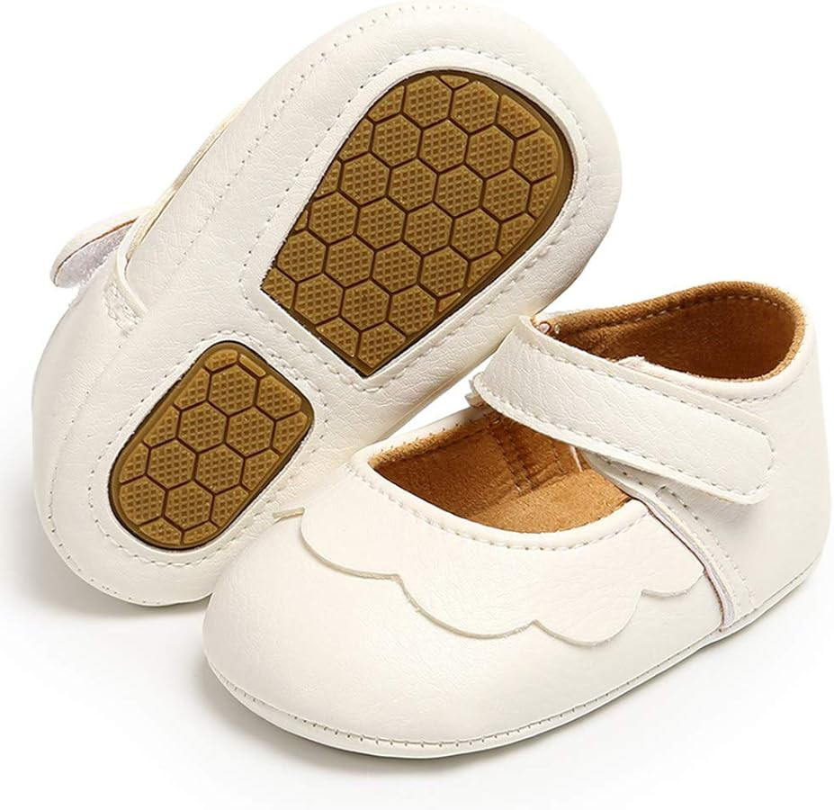 LAFEGEN Baby Girls Mary Jane Flats with Bownot Non Slip Soft Sole PU Leather Newborn Infant Toddl... | Amazon (US)