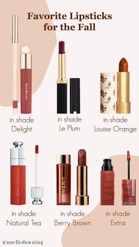 Fall lipsticks

Make up, Sephora, ulta, maybelline, Dior, rare beauty, Gucci, merit, L’Oréal 

#LTKstyletip #LTKbeauty #LTKfindsunder50