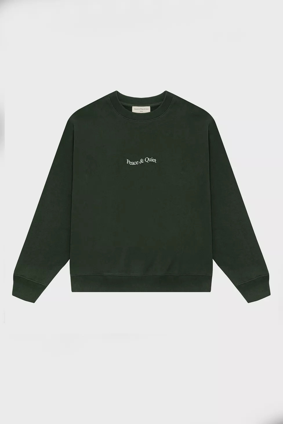 Museum Of Peace & Quiet Wordmark Logo Lightweight Crew Neck Sweatshirt | Urban Outfitters (US and RoW)