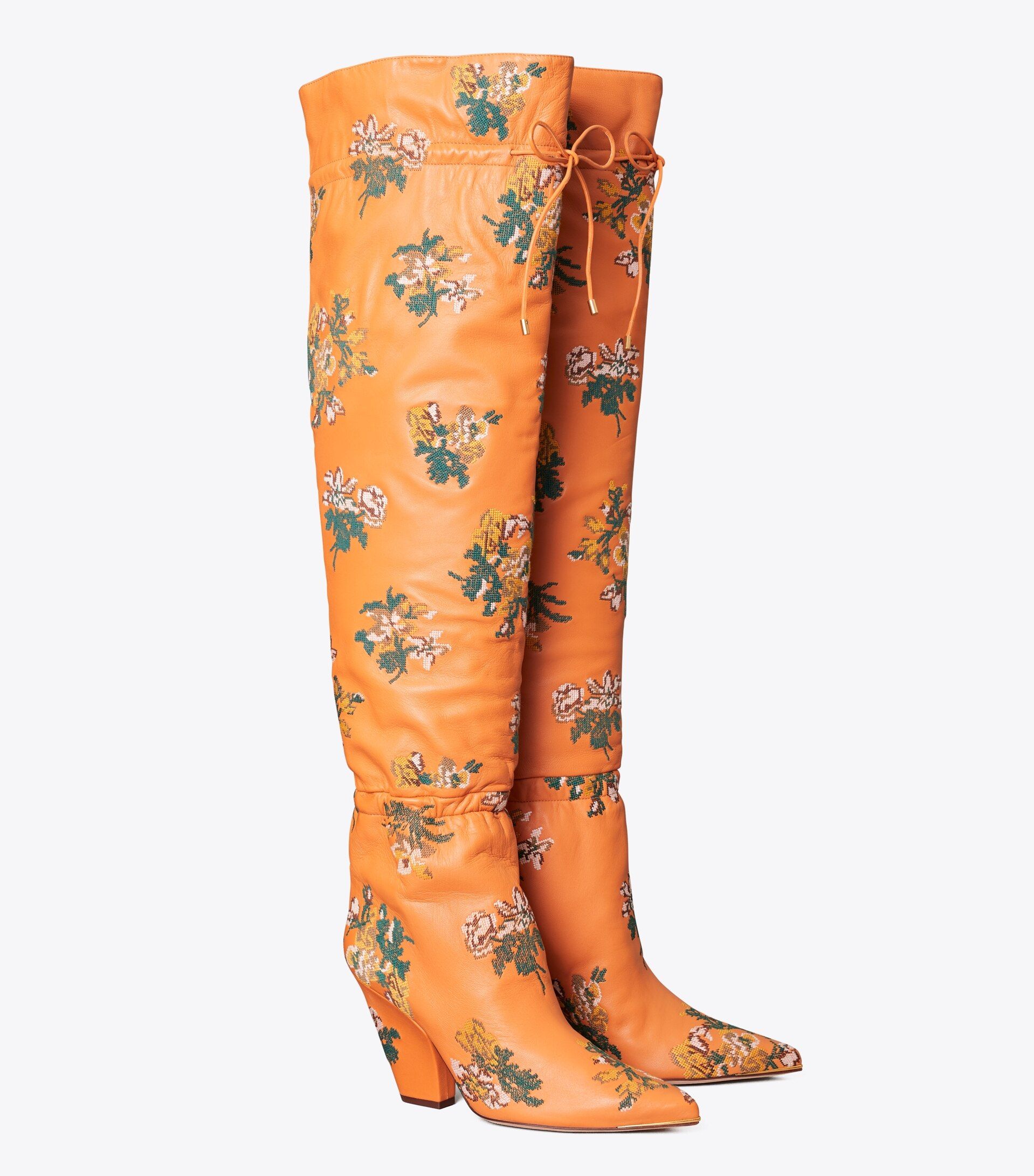 Lila Embroidered Over-the-Knee Scrunch Boot | Tory Burch (US)