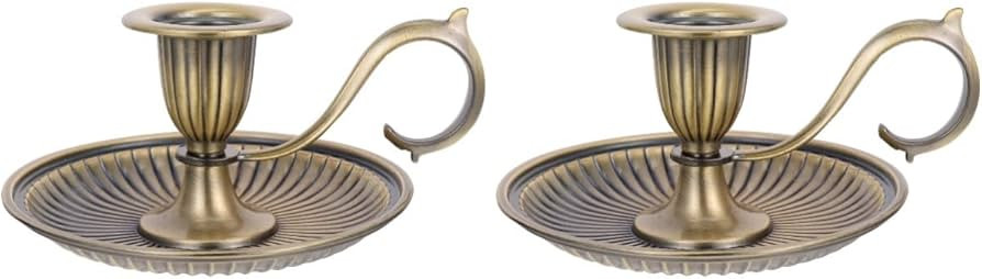 Healifty 2pcs Farmhouse, Handle Bronze Vintage for Wedding Candlestick Candelabrum Handle- Oil De... | Amazon (US)