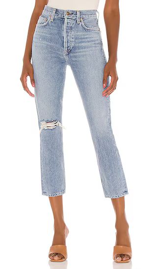 Riley High Rise Straight Crop in Endeavor | Revolve Clothing (Global)