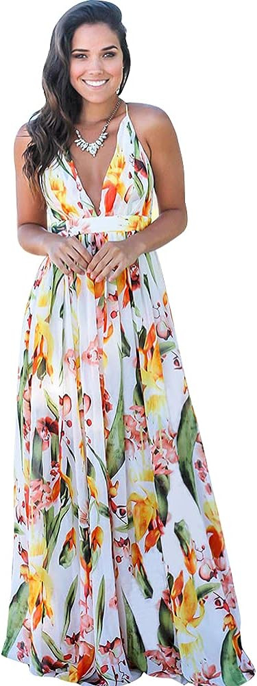 Women Transformer Convertible Multi Way Wrap V-Neck Wedding Bridesmaid Dress Halter Ombre Floral ... | Amazon (US)