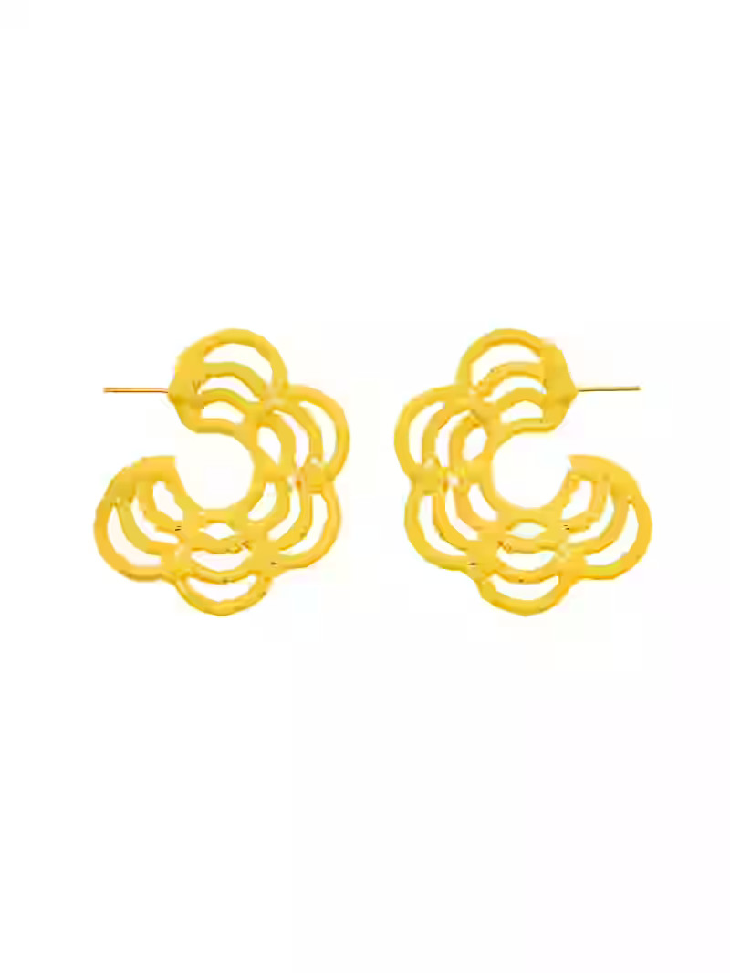 Time and Tru Raffia Wrapped Hoop Earrings, Pale Yellow, 1 Pair | Walmart (US)