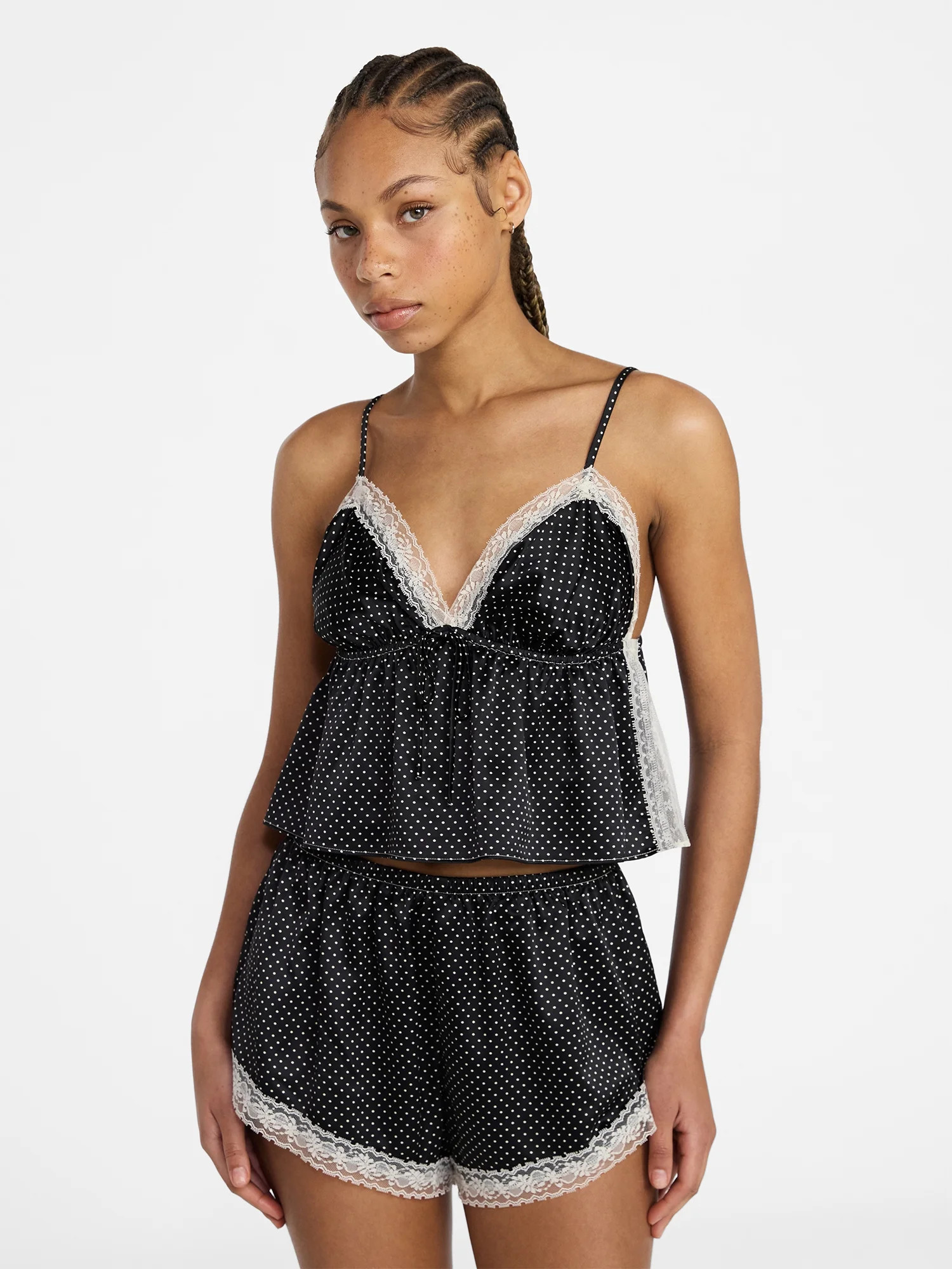 No Boundaries Satin Cami and Shorts Sleep Set, 2-Piece, Women's XS-XXL | Walmart (US)