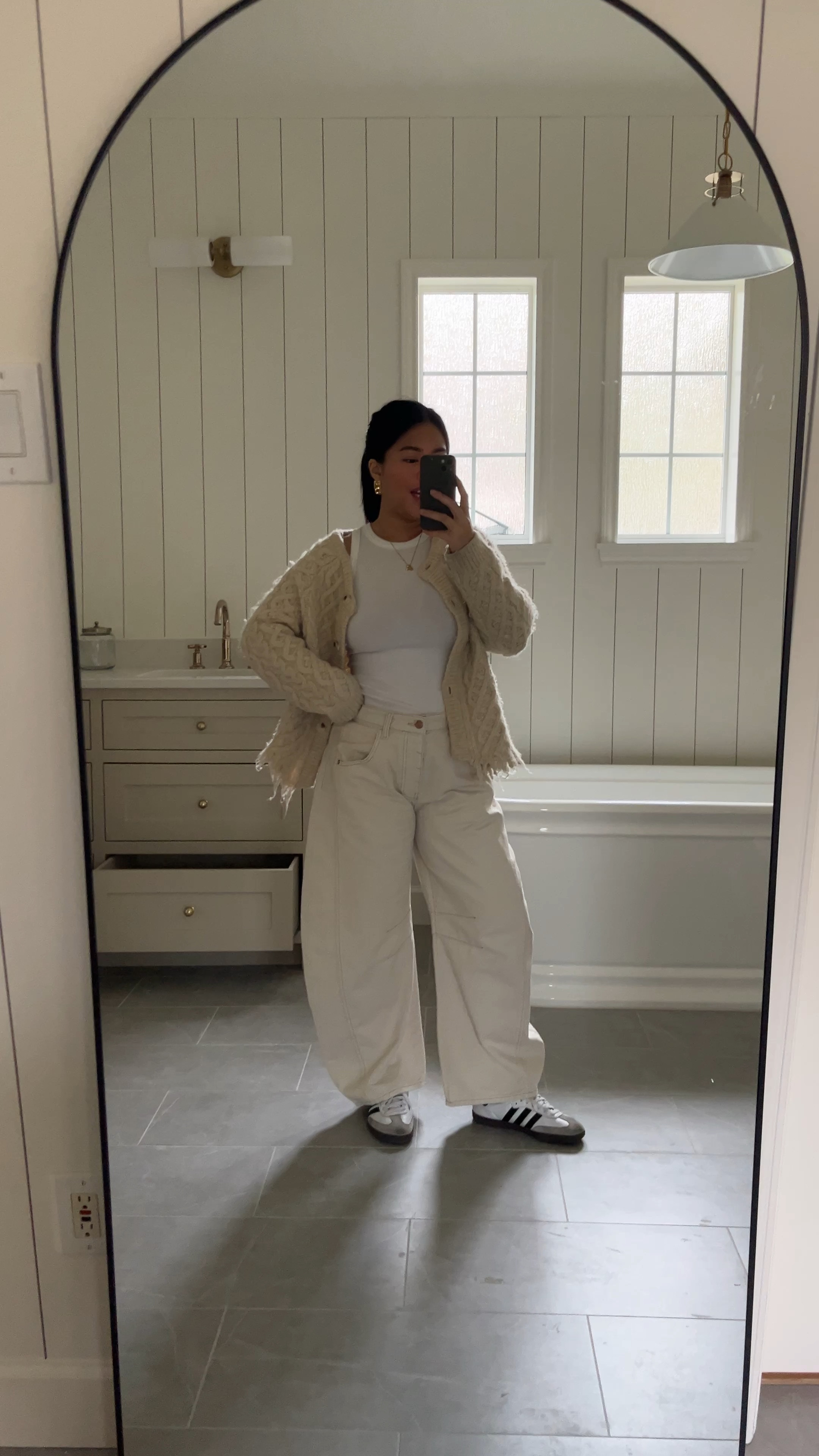 Big fan of the barrel Jean trend!! I got a size 28 and it’s massive lol but the 27 was tight around the crotch when I was walking but I probably should’ve done 27 because I’m sure it’ll stretch out! 

Free people ootd, outfit of the day, casual look, adidas sambas 

#LTKSpringSale #LTKfindsunder100 #LTKsalealert