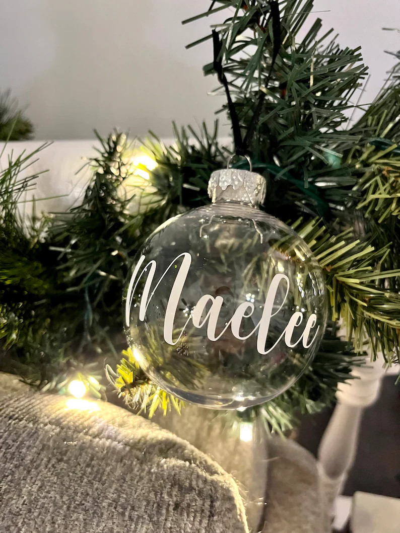 Name Ornament for Kids and Family, Clear Fillable Christmas Ornament, Customizable Name Ornament,... | Etsy (US)