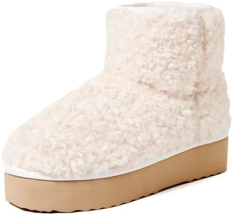 AUSLAND Women‘s Platform Faux Fur Winter Sonw Ankle Boots Fleece Lined Warm Comfortable Outdoor... | Amazon (US)