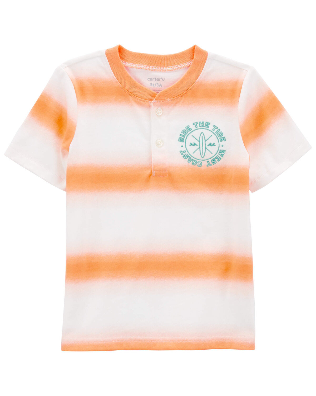 Orange/White Toddler Striped Jersey Henley | carters.com | Carter's