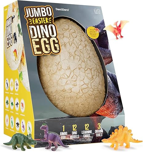 Dan&Darci Jumbo Dino Easter Egg - Unearth 12 Unique Large Surprise Dinosaurs in One Giant Filled ... | Amazon (US)