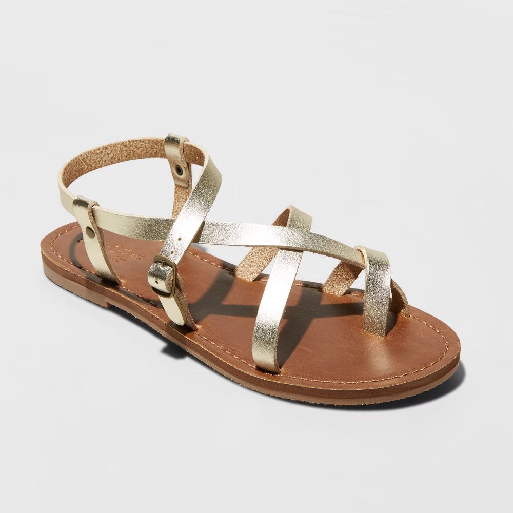 Women's Lavinia Toe Wrap Thong Sandal - Universal Thread Gold 9.5 | Target