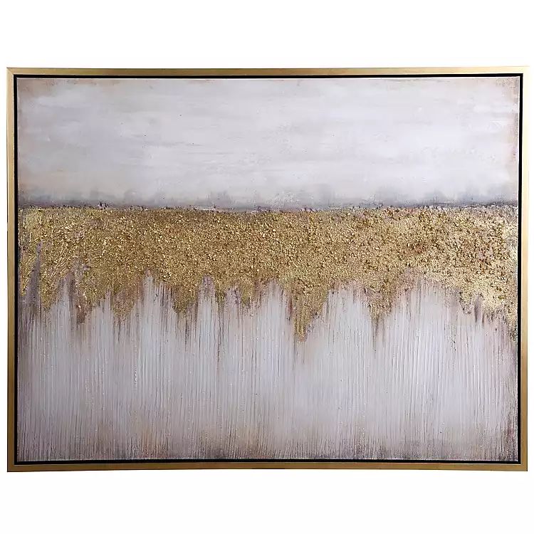Gold and Beige Abstract Framed Canvas Art Print | Kirkland's Home