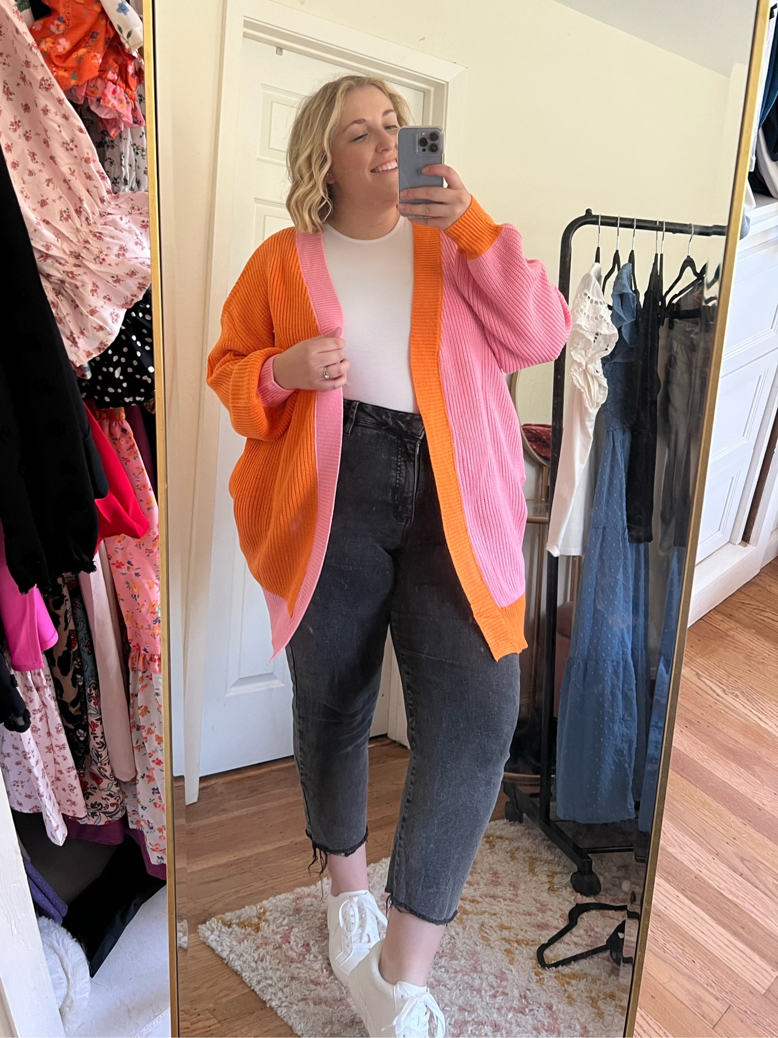 Casual Friday teacher outfit inspo on a size 16/18🧡🩷

I’m obsessed with this colorblock sweater🤩 Wearing XL in the bodysuit & sweater. Size 17 in the jeans  

#LTKstyletip #LTKplussize #LTKmidsize