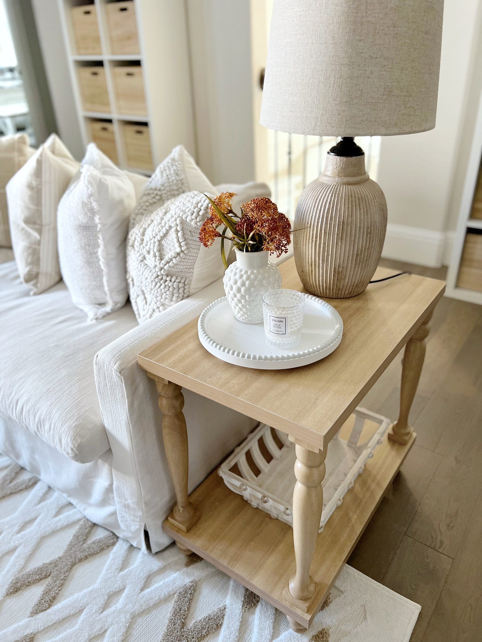 Fall home decor, light oak wood side table, My Texas House at walmart furniture collection 

#LTKSeasonal #LTKhome