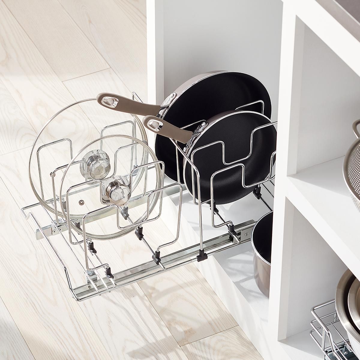 Chrome Roll-Out Cookware Organizer | The Container Store