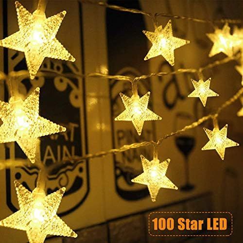 Star String Lights 100 LED 33 FT Plug in Fairy Bedroom Twinkle Lights Waterproof Extendable for Indo | Amazon (US)